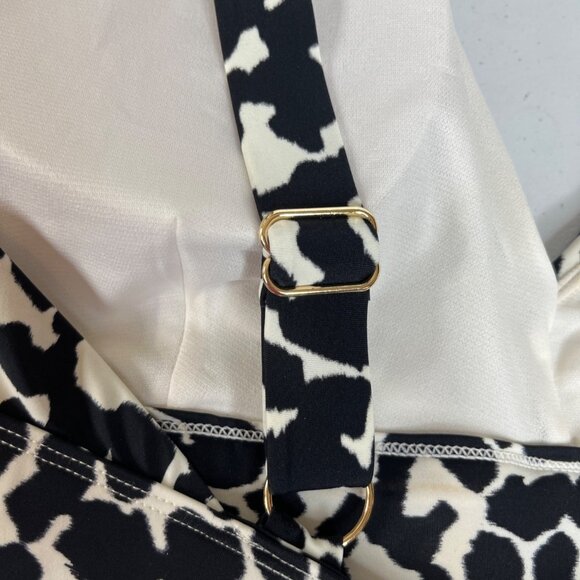 Time And Tru Two Piece Swimsuit Bikini Womens 3X Black White Animal Print New - Picture 7 of 11